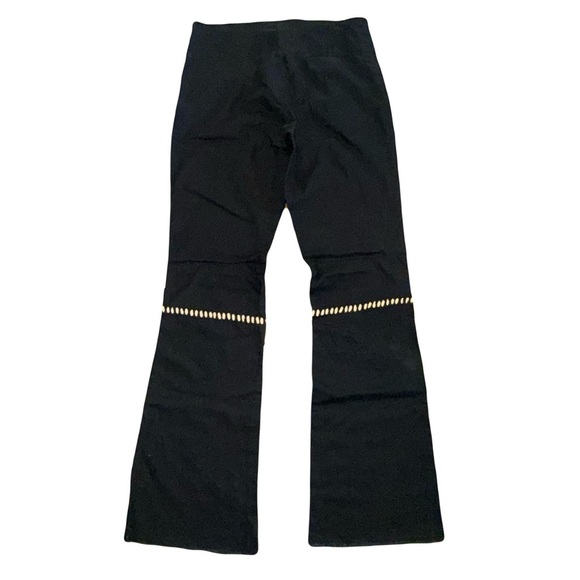 NWOT Ashley by EB International Black Lace-Up Boho Flare Pants Embroidered Sz S - Picture 3 of 8